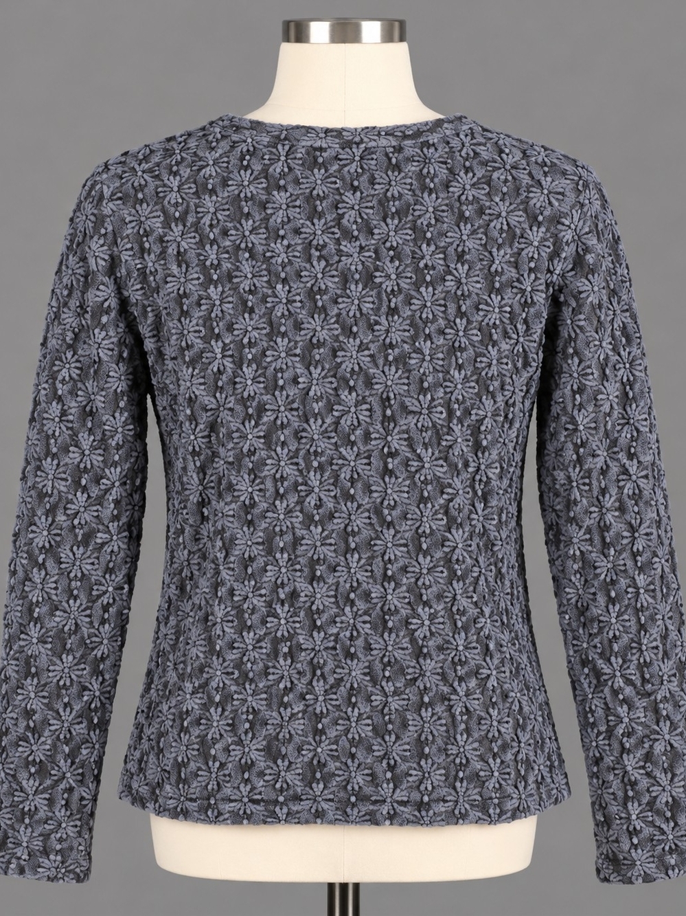 A New Day Black Floral Textured Lace Long Sleeve Top Women’s Size M NWT - Picture 2 of 6